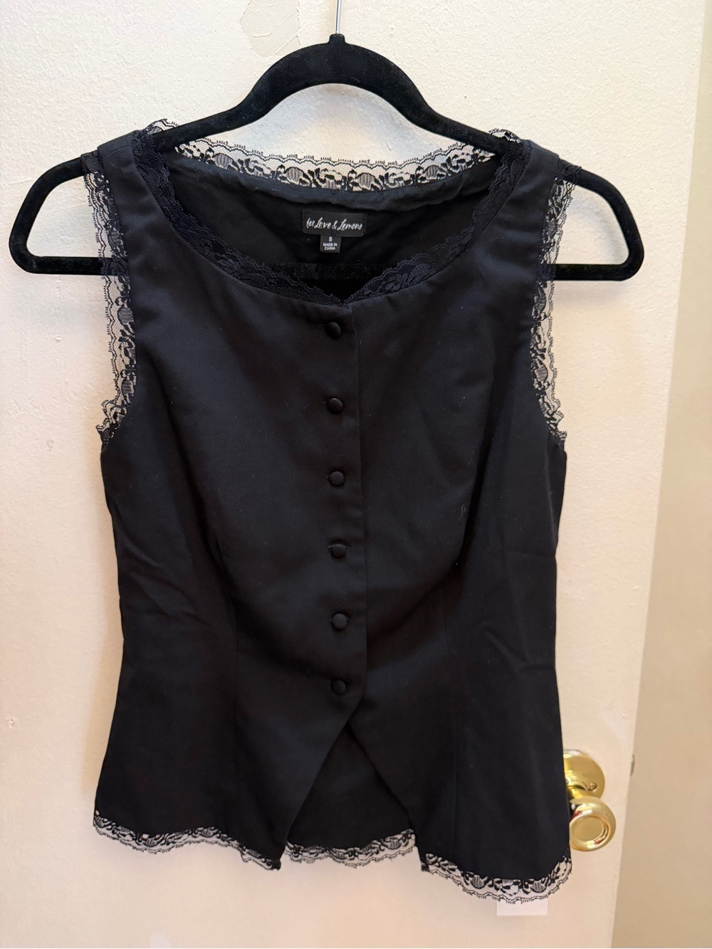 For love & lemons black lace blouse